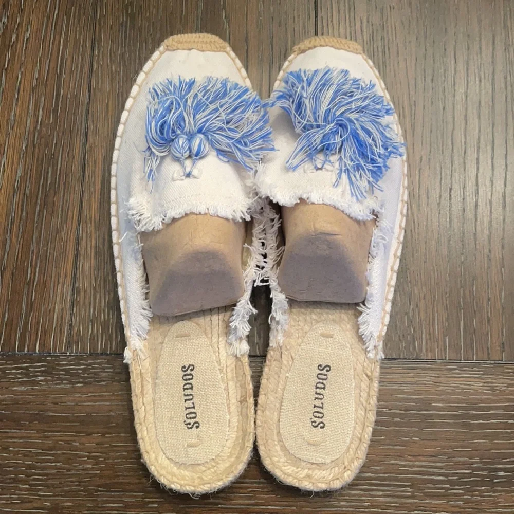 Soludos Frayed Tassel Espadrille Loafer Mules - Picture 7 of 16